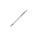 Variante Blanc - Stylo bille personnalisable en aluminium toucher doux avec logo - Paris