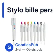 Stylo bille personnalisable en ABS blanc opaque avec logo - Riva - Miniature 1