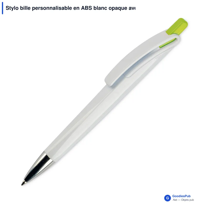 Stylo bille personnalisable en ABS blanc opaque avec logo - Riva - Image 8