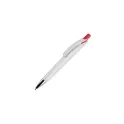 Variante Blanc / Rouge - Stylo bille personnalisable en ABS blanc opaque avec logo - Riva