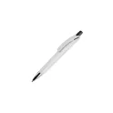 Variante Blanc / Noir - Stylo bille personnalisable en ABS blanc opaque avec logo - Riva