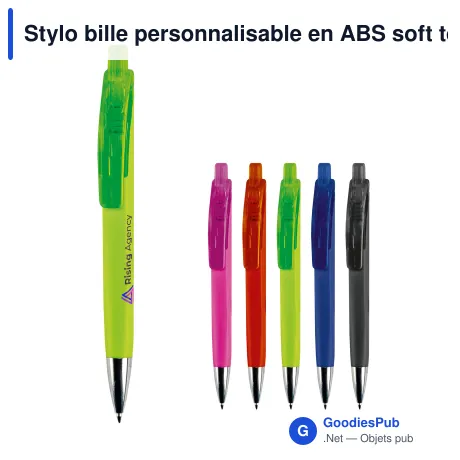 Stylo bille personnalisable en ABS soft touch avec logo - Riva