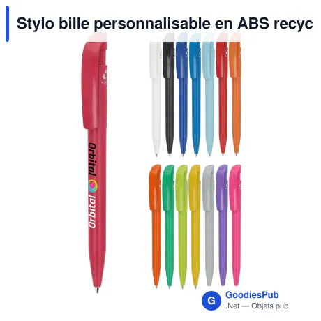 Stylo bille personnalisable en ABS recyclé opaque avec logo - Stilolinea S45