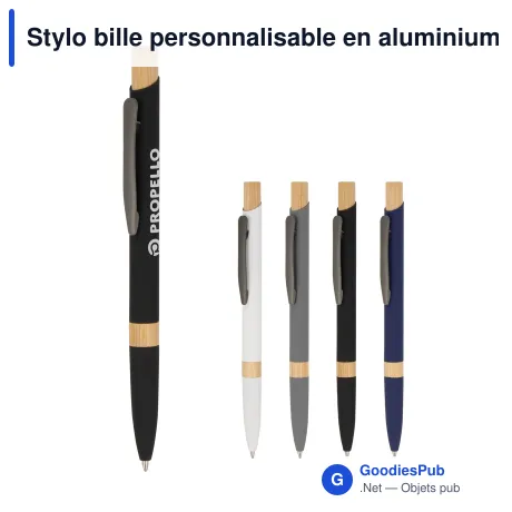 Stylo bille personnalisable en aluminium recyclé avec logo - Sering