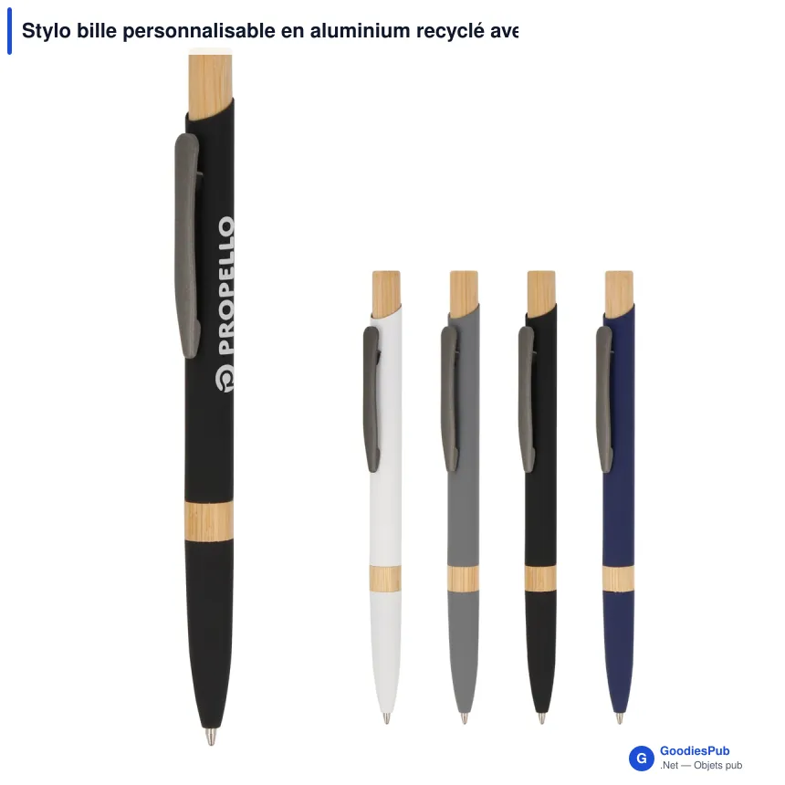 Stylo bille personnalisable en aluminium recyclé avec logo - Sering - Image 1