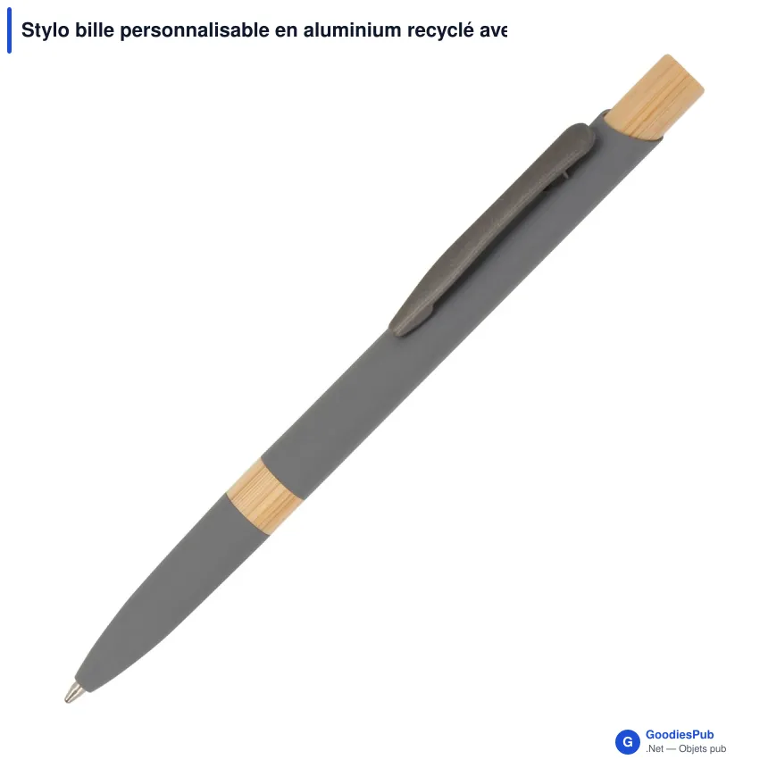 Stylo bille personnalisable en aluminium recyclé avec logo - Sering - Image 2