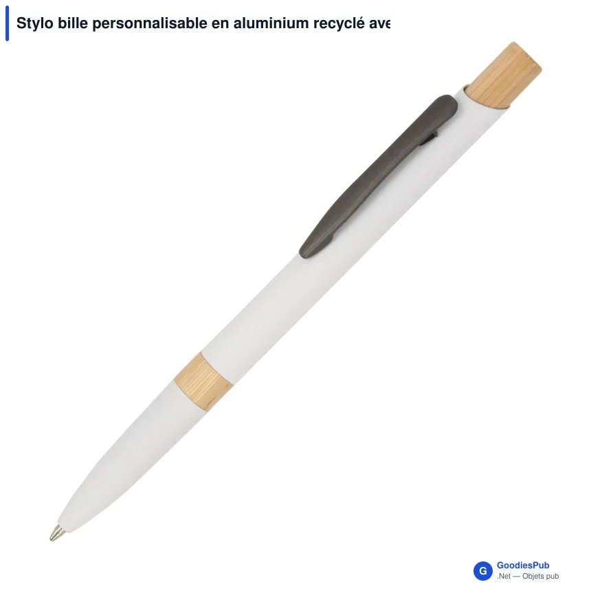 Stylo bille personnalisable en aluminium recyclé avec logo - Sering - Image 4