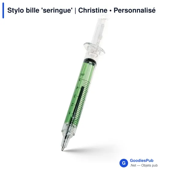 Stylo bille 'seringue' | Christine - Image 11