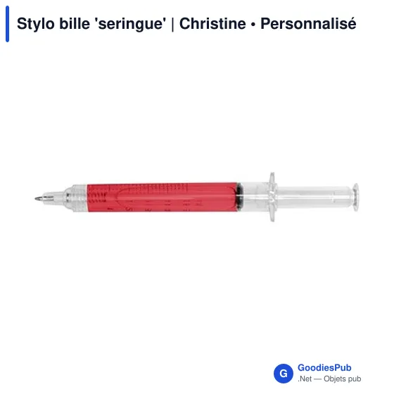 Stylo bille 'seringue' | Christine - Image 10