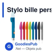 Stylo bille personnalisable soft touch en ABS recyclé avec logo - Slash - Miniature 1