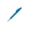 Variante Bleu - Stylo bille personnalisable soft touch en ABS recyclé avec logo - Slash