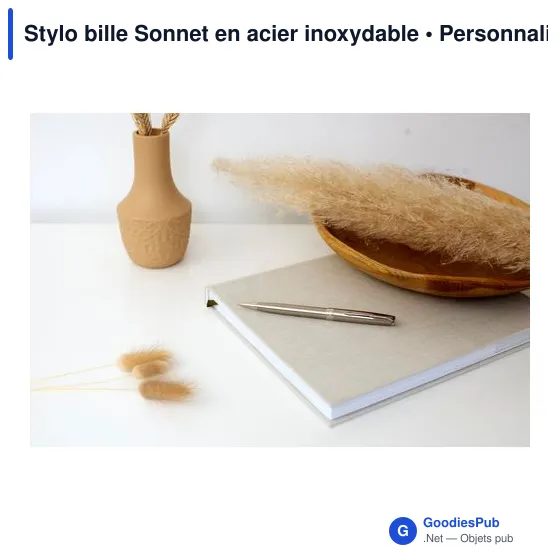 Stylo bille personnalisable Sonnet en acier inoxydable avec logo - Image 4