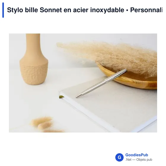 Stylo bille personnalisable Sonnet en acier inoxydable avec logo - Image 5