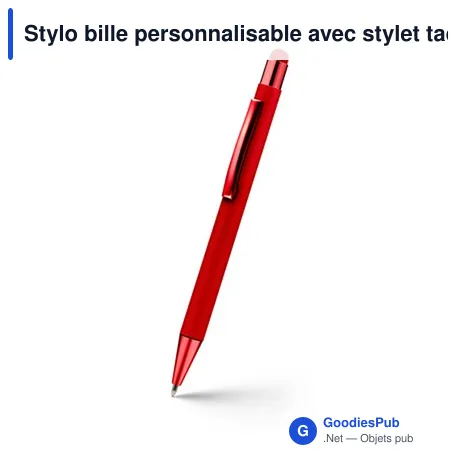 Stylo bille personnalisable avec stylet tactile - Idaavec logo