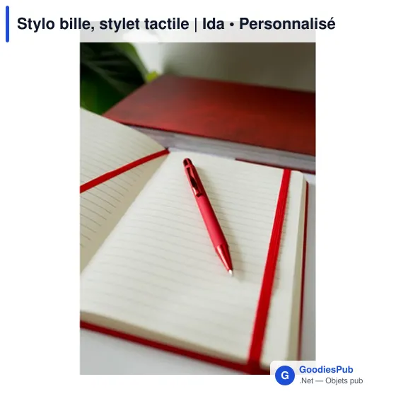Stylo bille personnalisable avec stylet tactile - Idaavec logo - Image 11