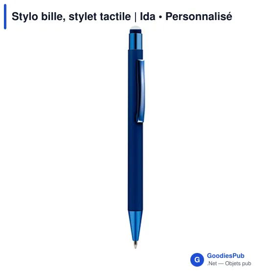 Stylo bille personnalisable avec stylet tactile - Idaavec logo - Image 12