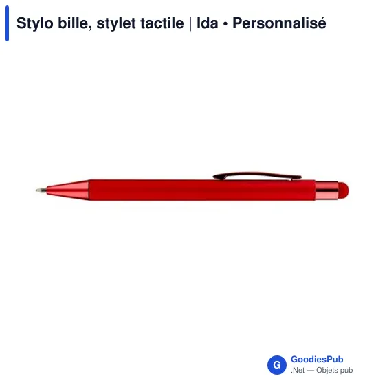 Stylo bille personnalisable avec stylet tactile - Idaavec logo - Image 4