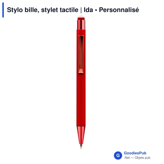 Stylo bille personnalisable avec stylet tactile - Idaavec logo - Image 5