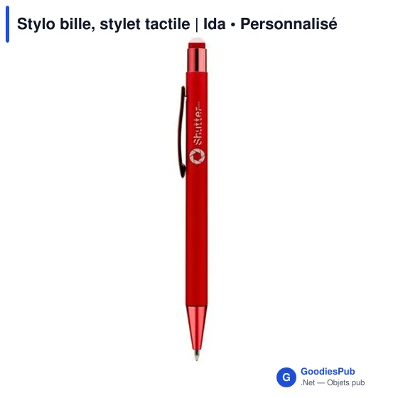 Stylo bille personnalisable avec stylet tactile - Idaavec logo - Image 6