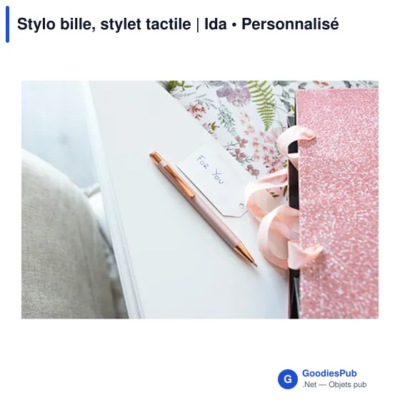 Stylo bille personnalisable avec stylet tactile - Idaavec logo - Image 8