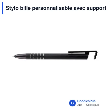 Stylo bille personnalisable avec support de téléphone et logo | Erran