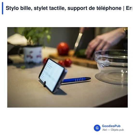 Stylo bille personnalisable avec support de téléphone et logo | Erran - Image 2
