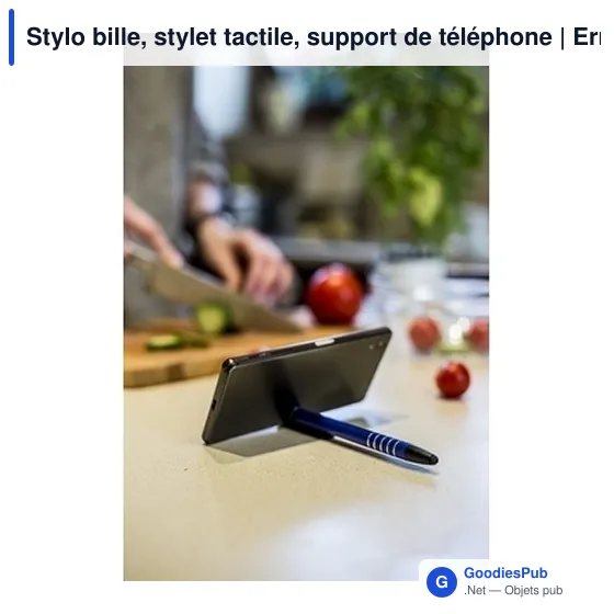 Stylo bille personnalisable avec support de téléphone et logo | Erran - Image 4