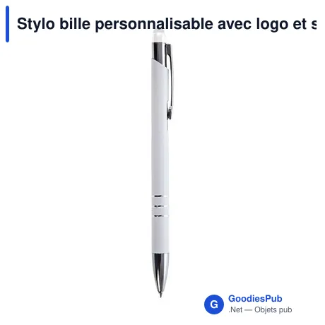 Stylo bille personnalisable avec logo et stylet tactile | Zachary
