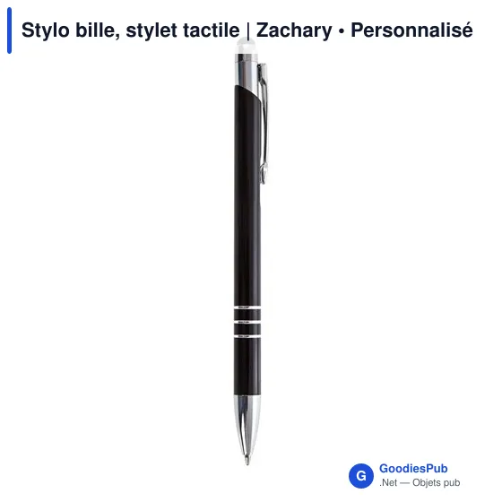 Stylo bille personnalisable avec logo et stylet tactile | Zachary - Image 4