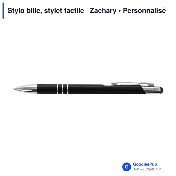 Stylo bille personnalisable avec logo et stylet tactile | Zachary - Image 6
