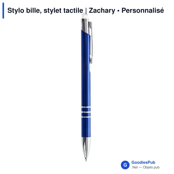 Stylo bille personnalisable avec logo et stylet tactile | Zachary - Image 7