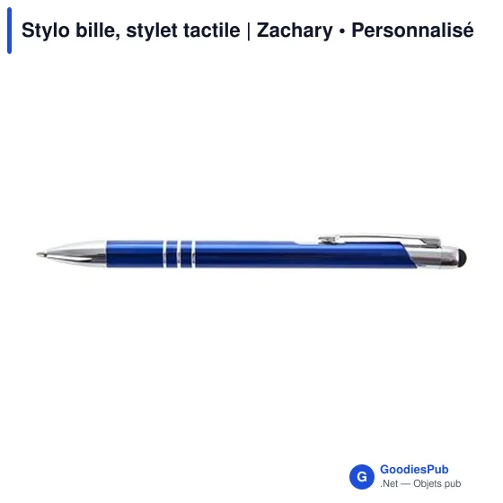 Stylo bille personnalisable avec logo et stylet tactile | Zachary - Image 9
