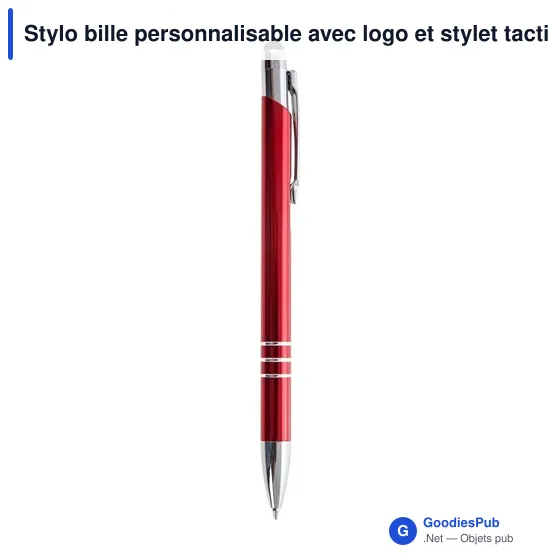 Stylo bille personnalisable avec logo et stylet tactile | Zachary - Image 10