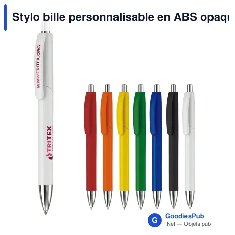 Stylo bille personnalisable en ABS opaque avec logo - Texas