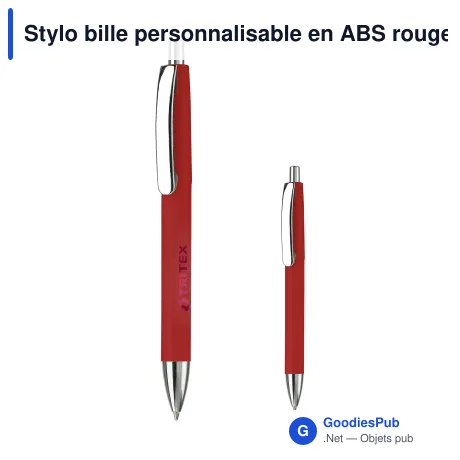 Stylo bille personnalisable en ABS rouge avec logo - Texas opaque