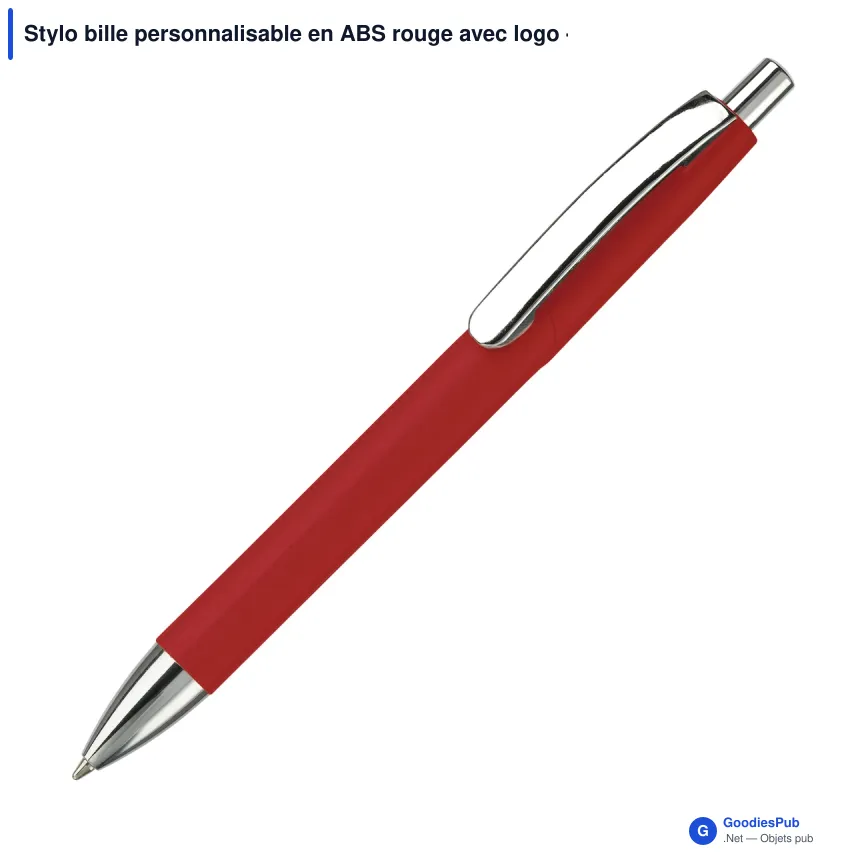Stylo bille personnalisable en ABS rouge avec logo - Texas opaque - Image 2