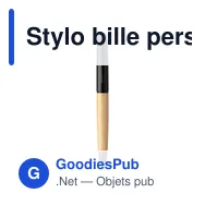 Stylo bille personnalisable en acier inoxydable et bambou - Ankeavec logo - Miniature 1