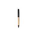 Variante noir - Stylo bille personnalisable en acier inoxydable et bambou - Ankeavec logo