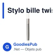 Stylo bille personnalisable en acier inoxydable recyclé Hanneloreavec logo - Miniature 1