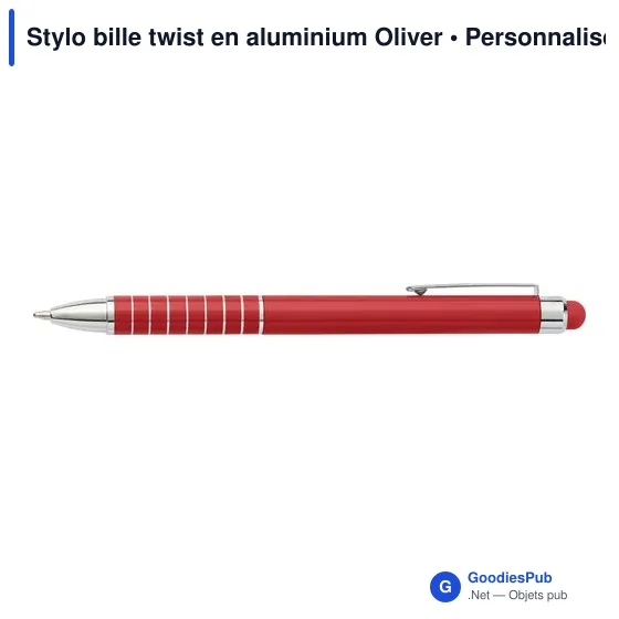 Stylo bille personnalisable en aluminium avec logo - Oliver - Image 3