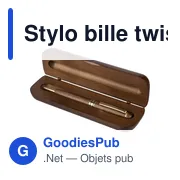 Stylo bille twist en bois de noyer Noa - Miniature 1