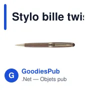 Stylo bille twist en bois de noyer Noa - Miniature 2