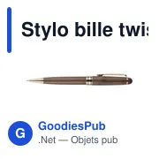 Stylo bille twist en bois de noyer Noa - Miniature 3