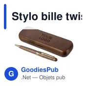 Stylo bille twist en bois de noyer Noa - Miniature 4