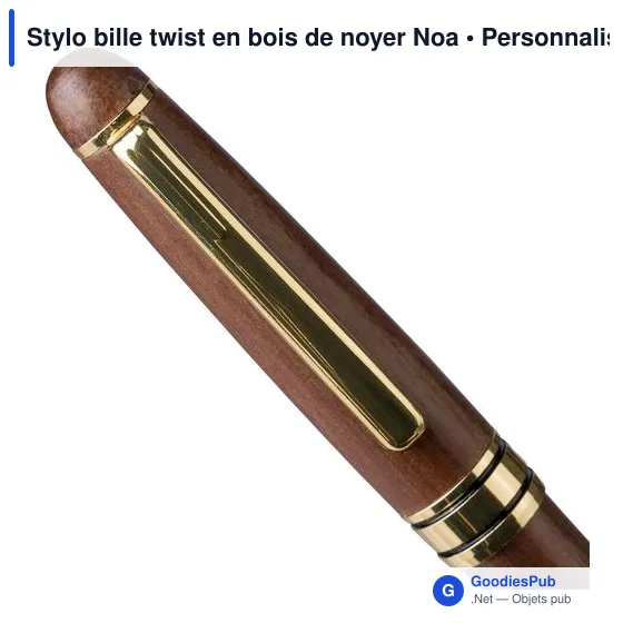 Stylo bille twist en bois de noyer Noa - Image 5