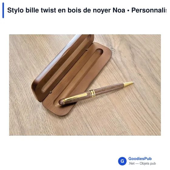 Stylo bille twist en bois de noyer Noa - Image 6