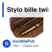 Stylo bille twist en bois de noyer Noa - Miniature 7