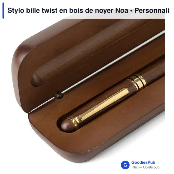 Stylo bille twist en bois de noyer Noa - Image 7