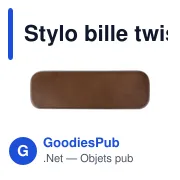 Stylo bille twist en bois de noyer Noa - Miniature 8
