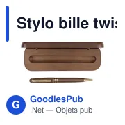 Stylo bille twist en bois de noyer Noa - Miniature 9